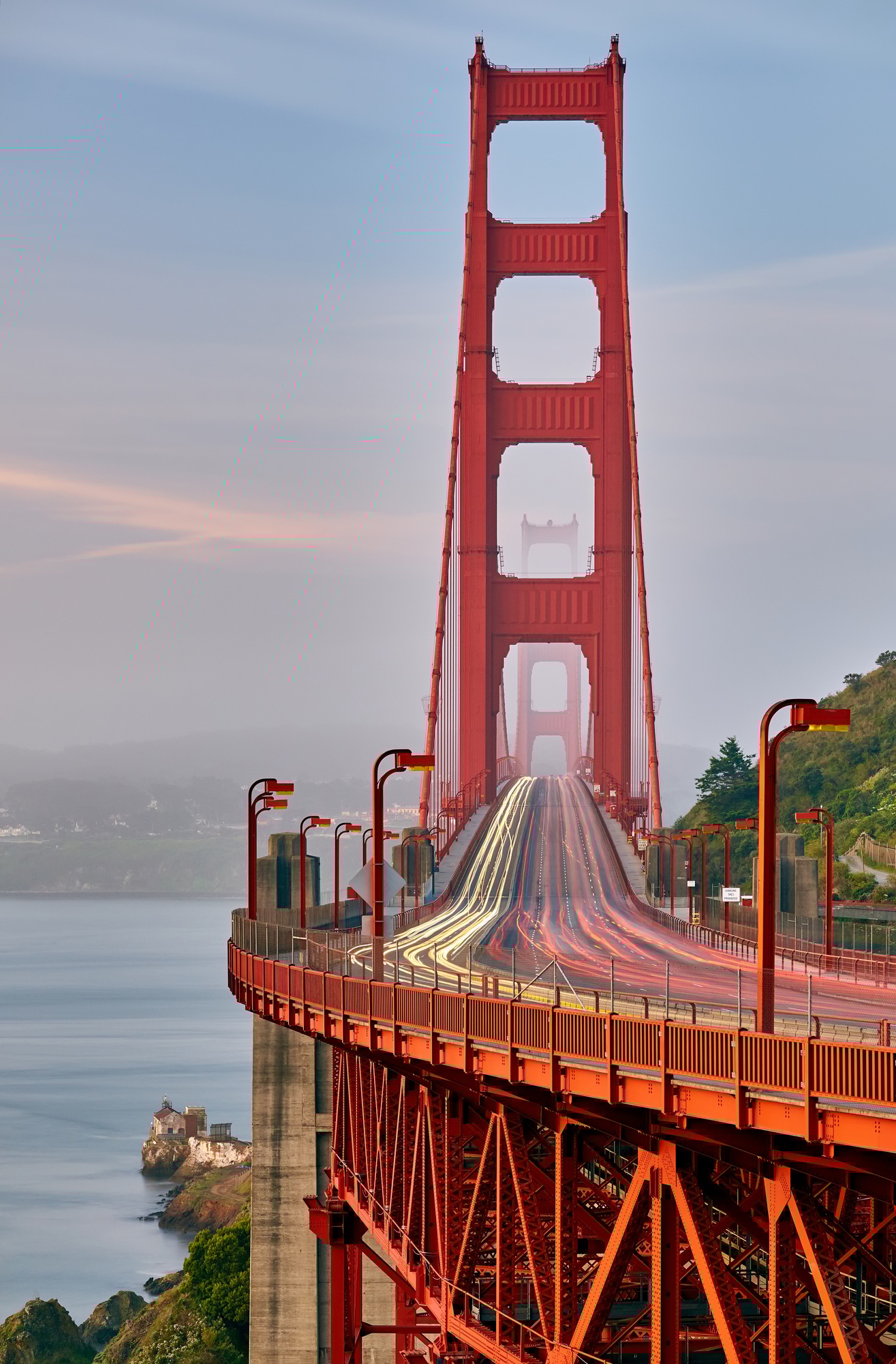 Golden Gate Bridge view at sunrise, San Francisco