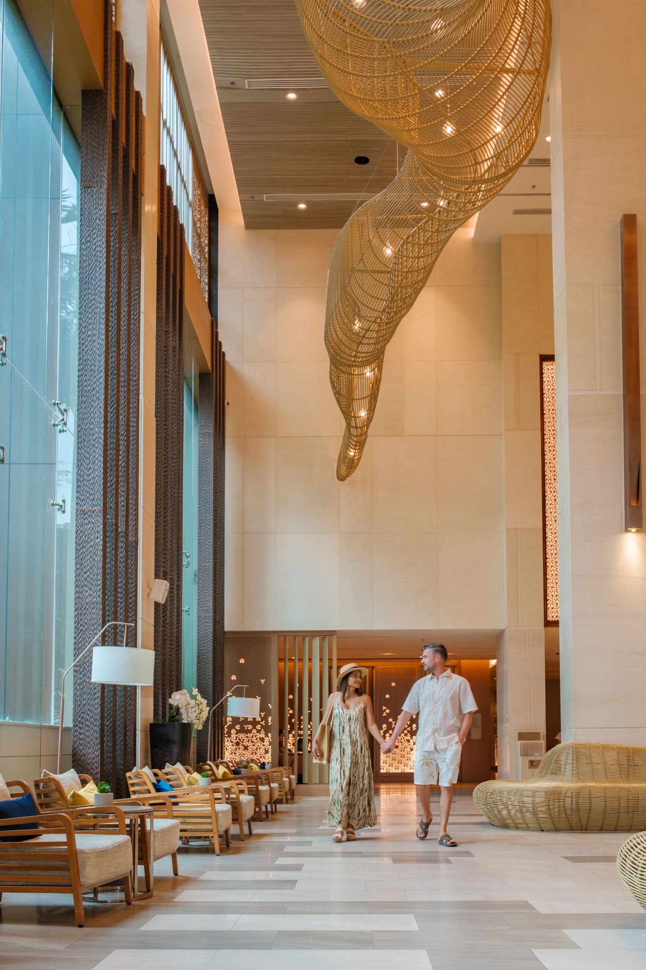 hotel lobby of a luxury hotel in Thailand