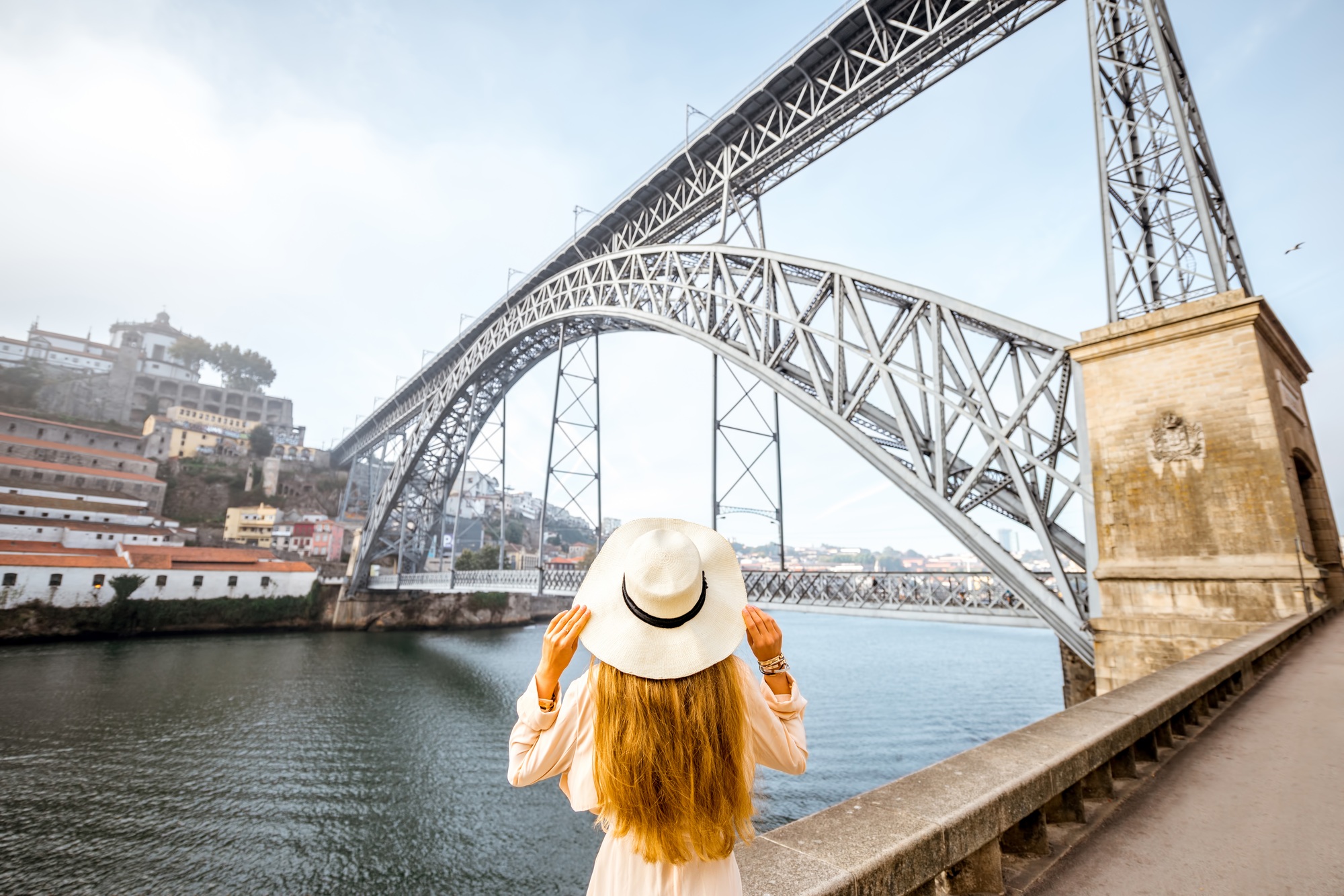 Woman traveling in Porto city