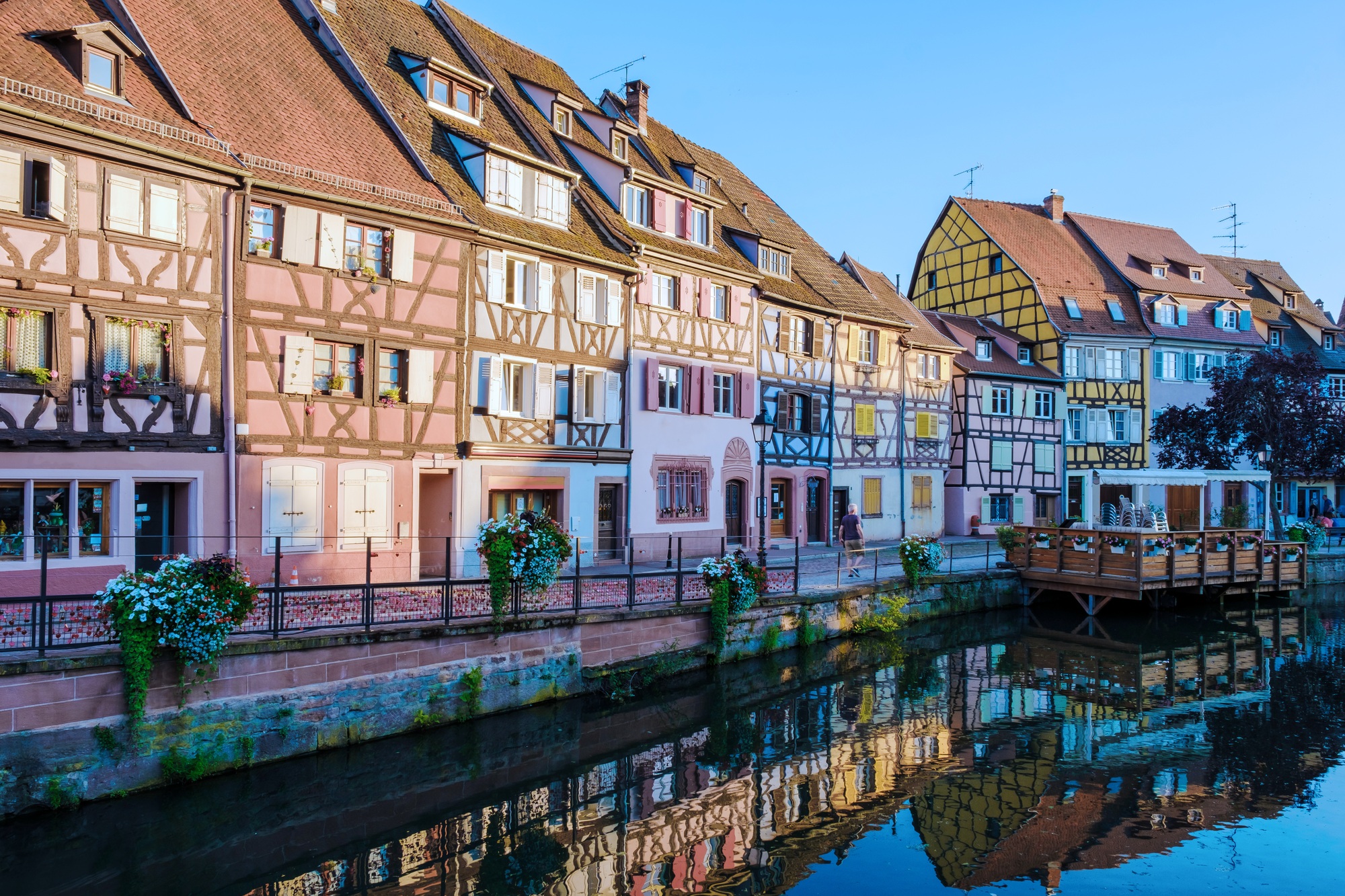 Beautiful view of colorful romantic city Colmar, France, Alsace